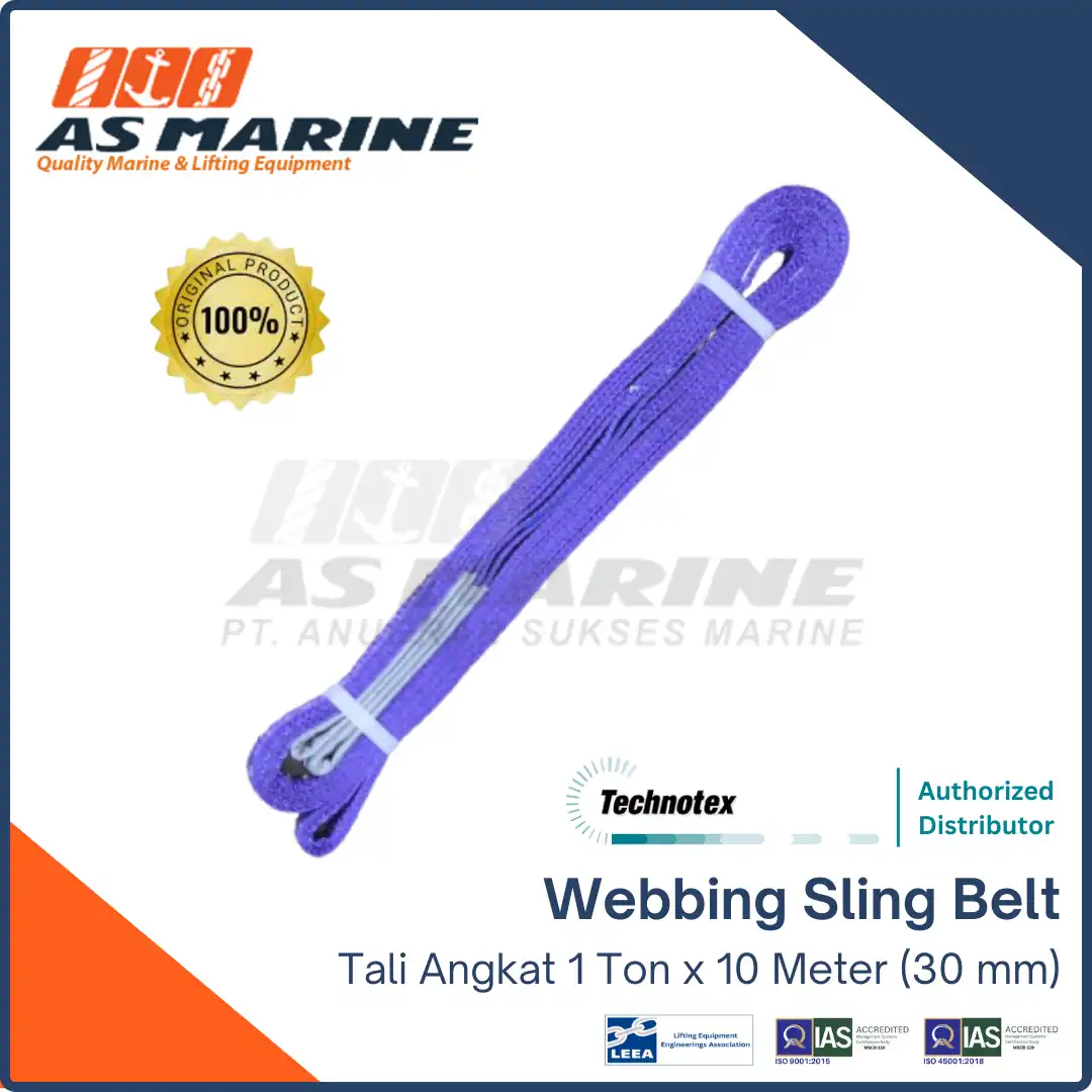 Webbing Sling Belt / Tali Angkat 1 Ton x 10 meter 30 mm Technotex Holland